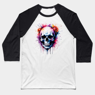 Roses N Skull Baseball T-Shirt